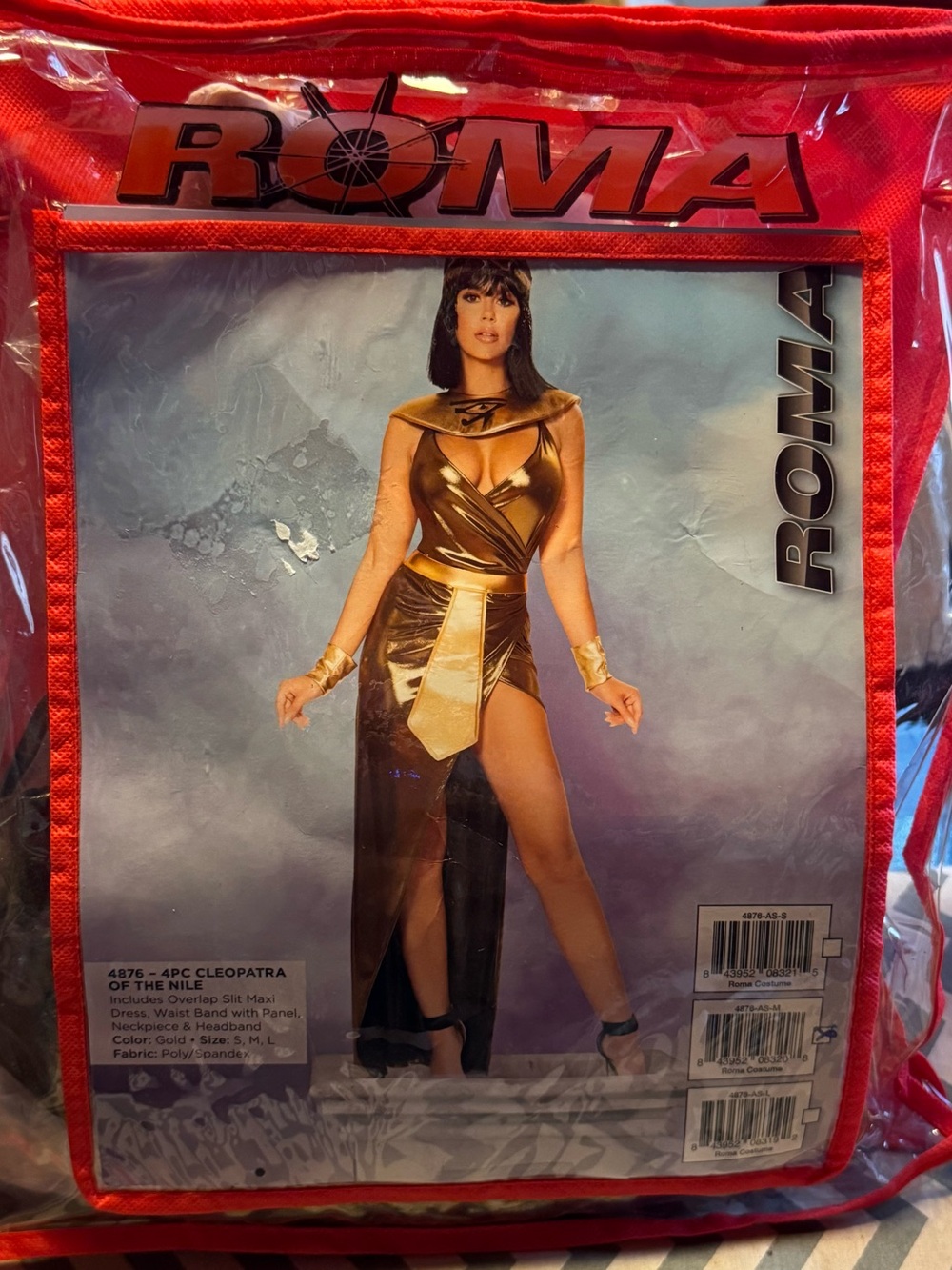 Roma Costume Cleopatra of the Nile 4PC Gold Black Costume Size M 4876